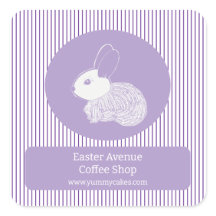 Paashaas op Paarse strepen Business Label