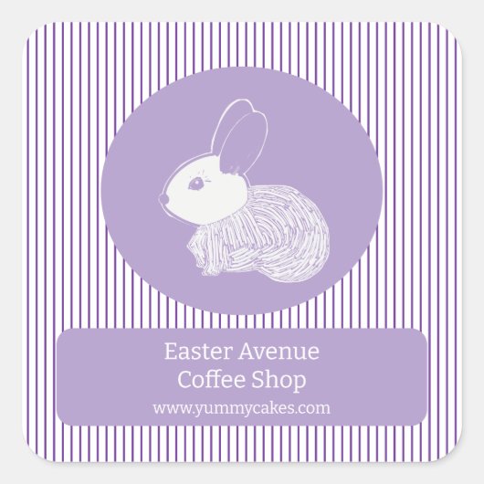 Paashaas op Paarse strepen Business Label (Voorkant)