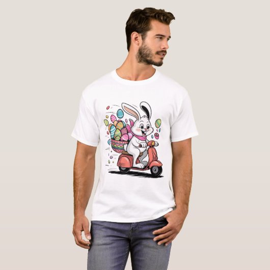 Paashaas op scooter Tshirt (Voorkant volledig)