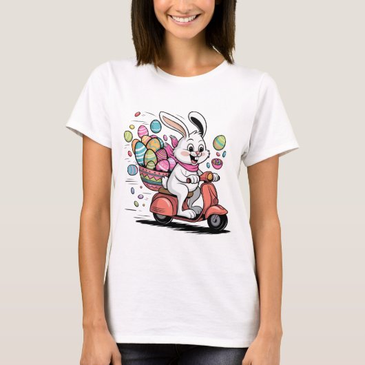 Paashaas op scooter Tshirt (Voorkant)