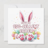 Paashaas oren en voeten feestdagenkaart (Voorkant)