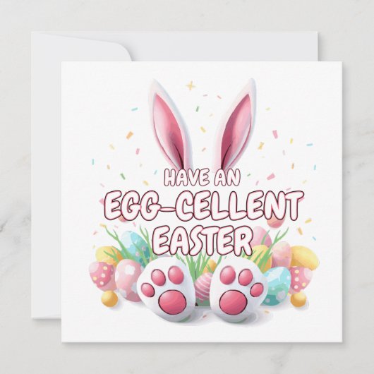 Paashaas oren en voeten feestdagenkaart (Voorkant)