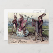 paashaas paar camera-ei feestdagenkaart (Voorkant / Achterkant)