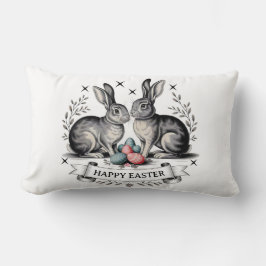 Paashaas Paar Illustratie met Eieren Kussen