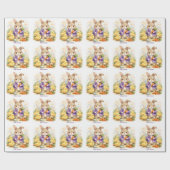 Paashaas Paarse Jas Baby Shower Cadeaupapier (Vlak)