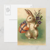  Paashaas Paaseierbloemen Pasen Feestdagenkaart (Voorkant / Achterkant)