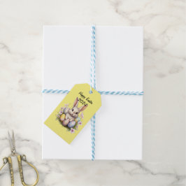 Paashaas & Paaseieren kunstwerk Cadeaulabel