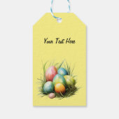 Paashaas & Paaseieren kunstwerk Cadeaulabel (Achterkant)