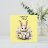 Paashaas & Paaseieren kunstwerk Kaart (Staand voorkant)