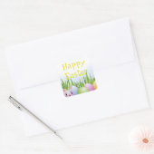 Paashaas Paaseierenjacht Vierkante Sticker (Envelop)