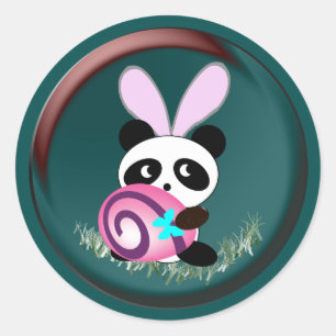 Paashaas Panda Ronde Sticker