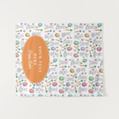 Paashaas Party Brunch Lunch Tafelloper Wandkleed (Voorkant (horizontaal))