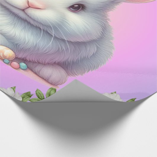 Paashaas  pastel cadeaupapier (Hoek)