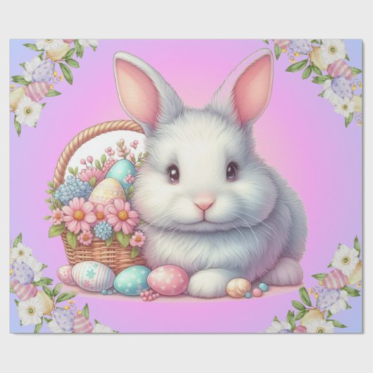 Paashaas  pastel cadeaupapier (Vlak)