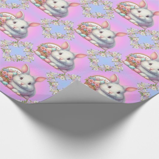 paashaas pastel cadeaupapier (Hoek)