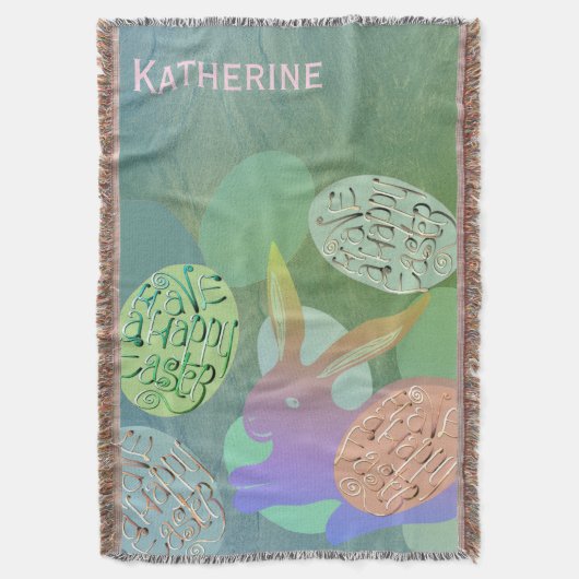 Paashaas pastel eieren gooien deken (Voorkant Verticaal)