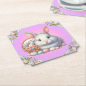 Paashaas  pastel kartonnen onderzetters (Gekanteld)