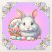 Paashaas  pastel kartonnen onderzetters (Voorkant)