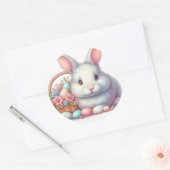  paashaas pastel ronde sticker (Envelop)