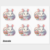  paashaas pastel ronde sticker (Vel)