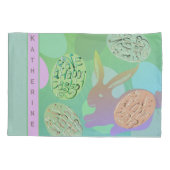 Paashaas pasteleieren Kussensloop (Achterkant-Links)