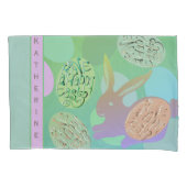 Paashaas pasteleieren Kussensloop (Voorkant-Links)