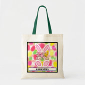 Paashaas Pastelkleurige Jelly Beans Naam Tote Bag (Voorkant)