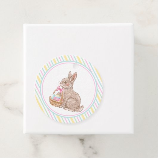 Paashaas pastelstreep bedankjes labels (In situ)