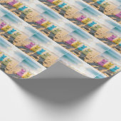 Paashaas Peeps op het strand Cadeaupapier (Hoek)