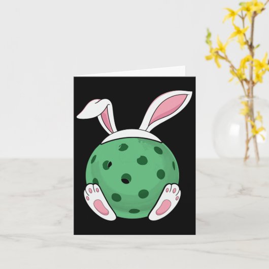 Paashaas Pickleball - Leuke Pickle Ball R Kaart (Gele Bloem)