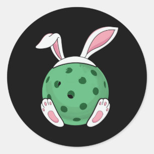 Paashaas Pickleball - Leuke Pickle Ball R Ronde Sticker