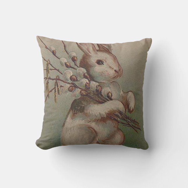 paashaas Poesje wilg Kussen (Voorkant)