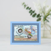 Paashaas Poppin' Wheelies Feestdagenkaart (Staand voorkant)