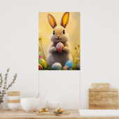 Paashaas portret schilderij poster (Keuken)