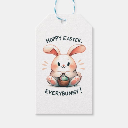 Paashaas Prettig Pasen, Iedereen! Cadeaulabel (Voorkant)