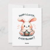 Paashaas Prettig Pasen, Iedereen! Feestdagenkaart (Achterkant)