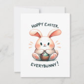 Paashaas Prettig Pasen, Iedereen! Feestdagenkaart (Voorkant)