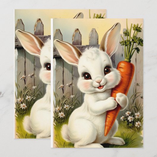 Paashaas Print Schattige Paashaas Neutraal Kaart (Voorkant / Achterkant)