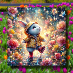 Paashaas regenachtige dag avontuur Christelijk Feestdagenkaart