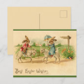  paashaas rijdende lammeren briefkaart (Voorkant / Achterkant)