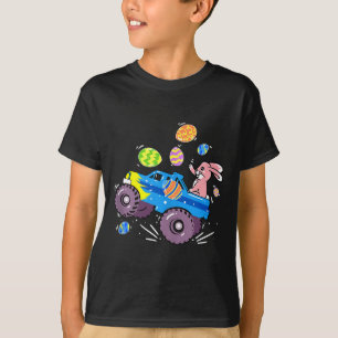 Paashaas rijdt op monstertruck Schattige jongens K T-shirt