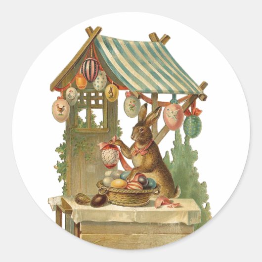 Paashaas Roadside Egg Stand Ronde Sticker (Voorkant)