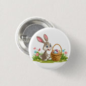 Paashaas Ronde Button 3,2 Cm (Voorkant /achterkant)