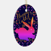 Paashaas Roos Ornament met motief (Rechts)