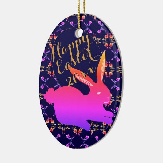 Paashaas Roos Ornament met motief (Links)