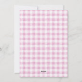 Paashaas Roze Gingham Foto Feestdagenkaart (Achterkant)