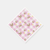 Paashaas Roze Gingham Servet (Hoek)