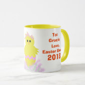 Paashaas Roze Groene Kuiken Eieren Keepsake Mok (Voorkant rechts)