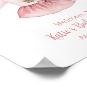 Paashaas Roze Jurk Meisje Baby shower Welkom Poster (Hoek)
