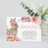 Paashaas roze koraal bloemen boeken voor baby encl informatiekaartje (Staand voorkant)